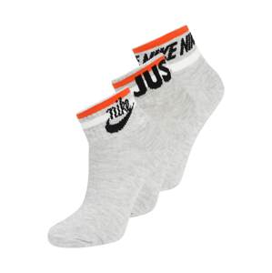 Nike Sportswear Ponožky  sivá / čierna / biela / tmavooranžová