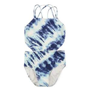 Abercrombie & Fitch Jednodielne plavky  modrá / biela