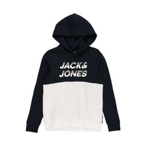 Jack & Jones Junior Mikina  tmavomodrá / biela