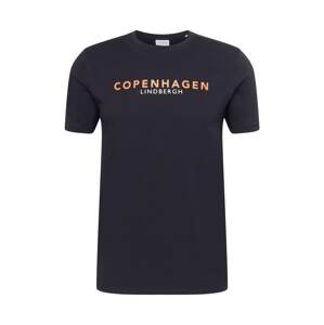 Lindbergh Tričko 'Copenhagen'  čierna / oranžová / biela