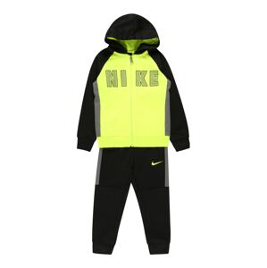Nike Sportswear Joggingová súprava  čierna / neónovo žltá / striebornosivá