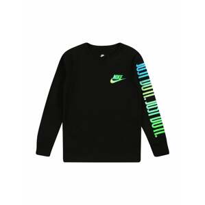 Nike Sportswear Tričko 'JUST DO IT'  čierna / svetlomodrá / limetová