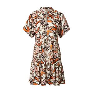 BOSS Orange Košeľové šaty 'Decentino'  krémová / hnedá / tmavooranžová / svetloružová / čierna