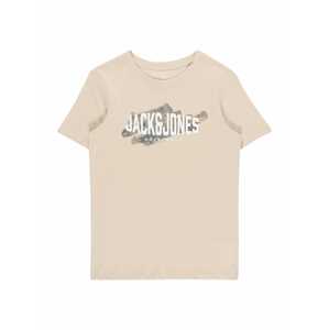 Jack & Jones Junior Tričko  svetlohnedá / biela / námornícka modrá