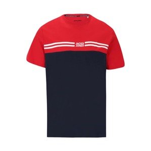 Jack & Jones Plus Tričko 'STEVE'  červená / námornícka modrá / biela