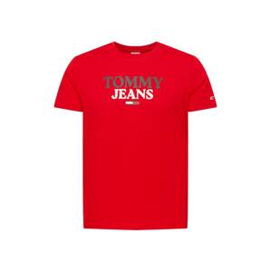 Tommy Jeans Tričko  ohnivo červená / biela / čierna