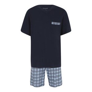 SCHIESSER Krátke pyžamo  námornícka modrá / svetlomodrá / biela