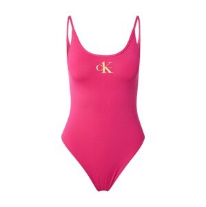 Calvin Klein Swimwear Jednodielne plavky  žltá / tmavoružová
