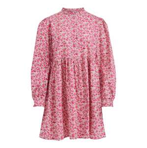 VILA Košeľové šaty 'Flow'  ružová / biela / trávovo zelená