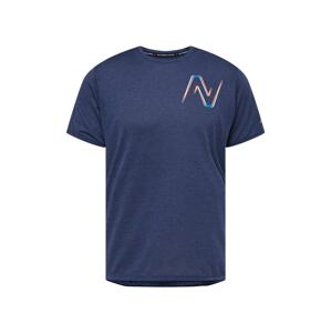 new balance Funkčné tričko  tmavomodrá / oranžová / modrá / biela
