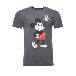 Recovered Tričko 'Disney Mickey Peace Pose'  tmavosivá / červená / čierna / biela