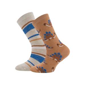 EWERS Ponožky  svetlohnedá / béžová / modrá / biela