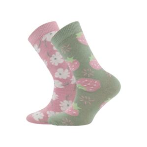 EWERS Ponožky  svetloružová / kaki / biela / svetlozelená