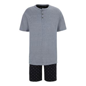 SCHIESSER Krátke pyžamo  modrá / biela / dymovo modrá / čierna