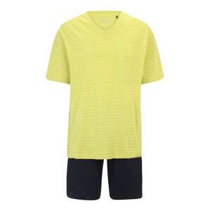 SCHIESSER Krátke pyžamo  biela / tmavomodrá / žltá