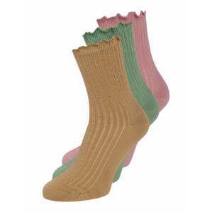 BeckSöndergaard Ponožky  svetloružová / zelená / svetlohnedá