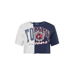 Tommy Jeans Curve Tričko  námornícka modrá / sivá melírovaná / červená / biela
