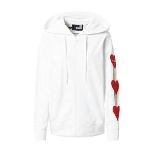 Love Moschino Tepláková bunda  biela / červená