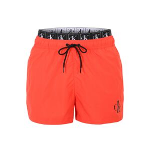 Calvin Klein Swimwear Plavecké šortky  neónovo oranžová / čierna / biela