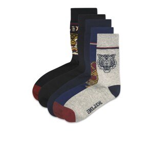 JACK & JONES Ponožky  námornícka modrá / čierna / sivá melírovaná / zlatá žltá