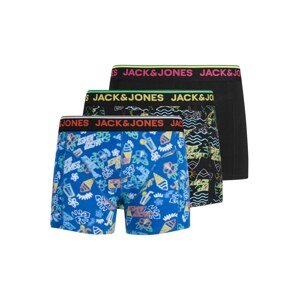 JACK & JONES Boxerky  modrá / čierna / zmiešané farby