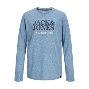 Jack & Jones Junior Tričko  modrá melírovaná / biela / oranžová / tmavomodrá