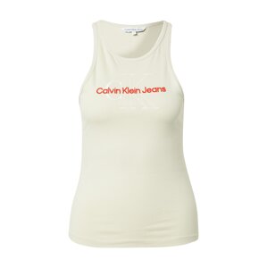 Calvin Klein Jeans Top  oranžová / biela / vaječná škrupina