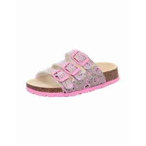 SUPERFIT Sandále  sivá / ružová / svetlomodrá / svetložltá