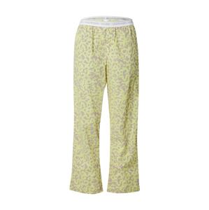 Calvin Klein Underwear Pyžamové nohavice  sivá / pastelovo zelená / biela