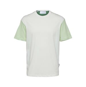 SELECTED HOMME Tričko 'Dominic'  zelená / svetlozelená / biela