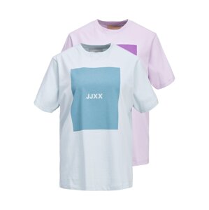 JJXX Tričko 'AMBER'  nebesky modrá / svetlomodrá / pastelovo fialová / svetlofialová / biela