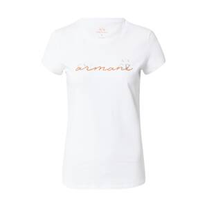 ARMANI EXCHANGE Tričko  svetlooranžová / strieborná / biela