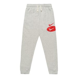Nike Sportswear Nohavice  sivá melírovaná / červená