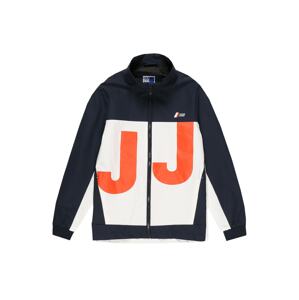 Jack & Jones Junior Prechodná bunda 'CONRAD'  námornícka modrá / šedobiela / oranžová