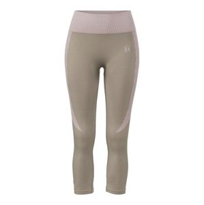 LASCANA ACTIVE Športové nohavice  kaki / fialová / biela