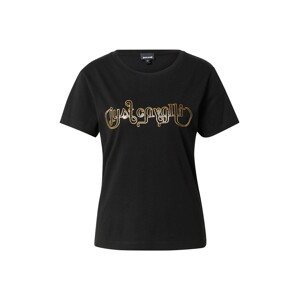 Just Cavalli T-Shirt  čierna / zlatá