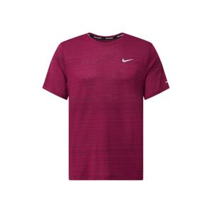 NIKE Funkčné tričko 'Miler'  červeno-fialová / biela / černicová
