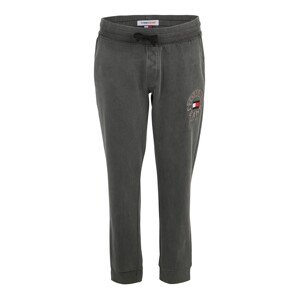 Tommy Jeans Plus Nohavice  čierna melírovaná / červená / biela / antracitová