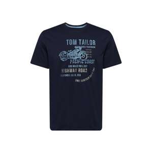 TOM TAILOR Tričko  námornícka modrá / svetlomodrá / béžová