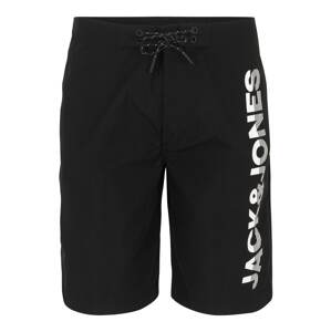 JACK & JONES Plavecké šortky 'Corfu'  čierna / biela