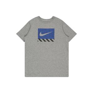 Nike Sportswear Tričko  sivá melírovaná / modrá / čierna