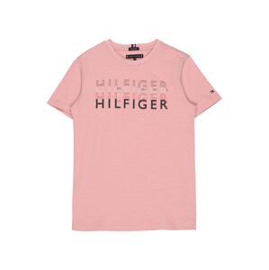 TOMMY HILFIGER Tričko  s ružovými fľakmi / tmavomodrá / biela / červená