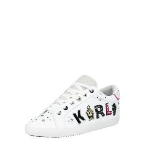 Karl Lagerfeld Nízke tenisky 'SKOOL Karnimal Badge Lo'  biela / čierna / pastelovo žltá / pitaya / strieborná