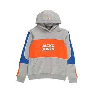 Jack & Jones Junior Mikina 'CONRAD'  modrá / svetlosivá / oranžová / biela