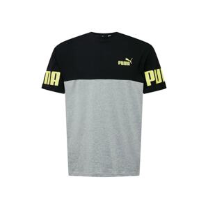 PUMA Funkčné tričko  sivá melírovaná / čierna / svetložltá