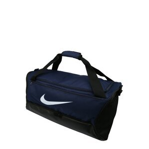 NIKE Športová taška 'Brasilia 9.5'  námornícka modrá / čierna / biela