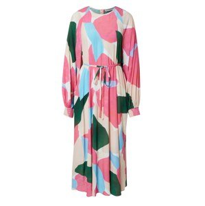 Essentiel Antwerp Košeľové šaty 'BUSAN'  ružová / tmavozelená / béžová / biela / svetlomodrá