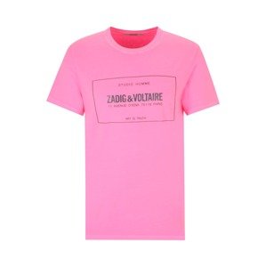 Zadig & Voltaire Tričko 'TED BLASON'  ružová / sivá / tmavočervená