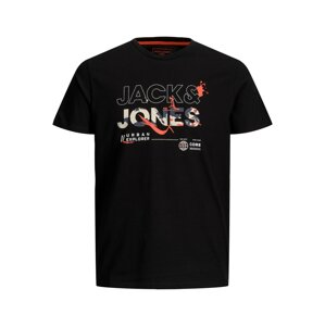 Jack & Jones Junior Tričko  čierna / béžová / oranžová