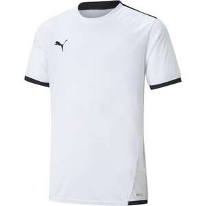 PUMA Funkčné tričko 'Teamliga'  biela / čierna / sivá